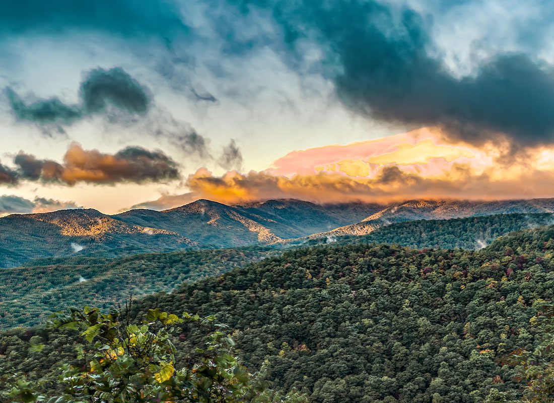 About Our Agency - Foggy Early Morning Autumn Landscape at Blue Ridge Parkway in North Carolina